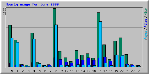 Hourly usage for June 2009