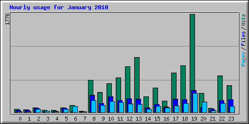 Hourly usage for January 2010
