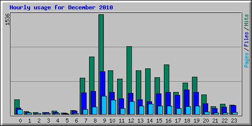 Hourly usage for December 2010